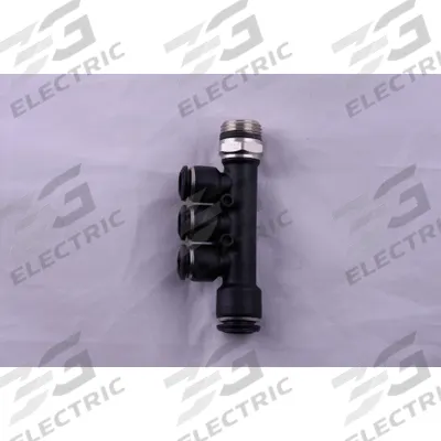 AIGNEP USA Push-Fit Tee Fitting: 6 mm OD x 4 mm OD x 4 mm OD x 4 mm OD Size, Nylon - Nylon & Nickel-Plated Brass Tube Fittings
