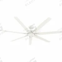 HUNTER Ceiling Fan: 6 ft Blade Dia, Fresh White, 6 Speeds (MPN 53439). Key specifications — Finish: Fresh White; Material: Galvanized; Light Kit: No; Number of Speeds: 6; Brand: HUNTER.