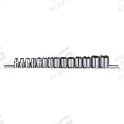 WESTWARD Socket Set: 3/8 in Drive, 14 Piece, 6-Point, Metric - SAE & Metric Socket Sets