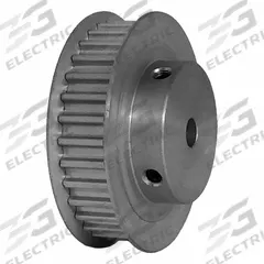 DAYTON Timing Pulley: Curvilinear, Fixed, For 9 mm Belt Wd, 32 Teeth, 5 mm Pitch, Aluminum (MPN 32-5M09-6FA3). Key specifications — Brand: DAYTON; Finish: Clear Anodized; For Belt Series: Powerhouse®.
