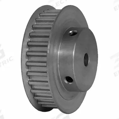 Dayton Timing Pulley: Curvilinear, Fixed, For 9 mm Belt Wd, 32 Teeth, 5 mm Pitch - HTD Section Fixed-Bore Timing Pulleys with Hub
