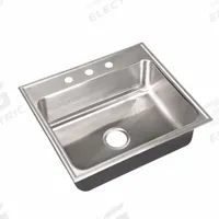 JUST MANUFACTURING Drop-In Sink with Faucet Ledge: 25 in Overall Lg, 22 in Overall Wd, 21 in Bowl Lg (MPN SL2225A3-J). Key specifications — Brand: JUST MANUFACTURING; Color Family: Silver/Gray.