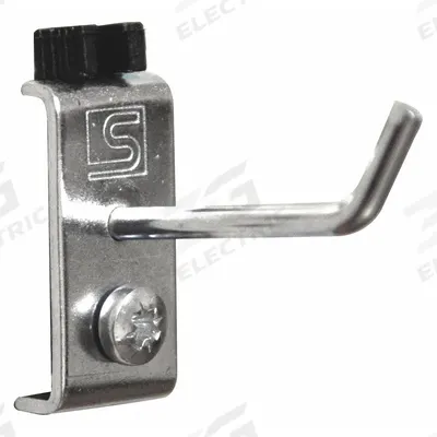 TRESTON Single Rod Pegboard Hook: 1 7/8 in x 5 1/4 in x 1 3/4 in, 5 Hooks, Screw-In - Hooks for Square-Hole Pegboard