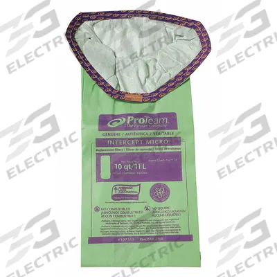 PROTEAM Vacuum Bag: ProTeam, Dry, Paper, 2-Ply, Std - Backpack Vacuum Bags