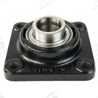 TIMKEN Flange Mount Bearing: Radial Ball, 1 5/8 in Bore, Cast Iron, Set Screws, 5 3/8 in Lg, Square (MPN YCJ 1-5/8 SGT). Key specifications — Bore Type: Cylindrical; Brand: TIMKEN; Lubricant Material: NLGI 2 Lithium Complex Grease; Mounting Bolt Size: 1/2 in; Split Housing: Not Split; System of Measurement: Inch.