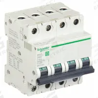 SCHNEIDER ELECTRIC IEC Supplementary Protector: 63 A Amps, 10kA at 240V AC, Screw Clamp, C (MPN M9F22463). Key specifications — Series: C60SP; DC Voltage Rating: Not Rated; Max. AIR Rating: 10kA at 240V AC; Terminal Connection: Screw Clamp; Brand: SCHNEIDER.
