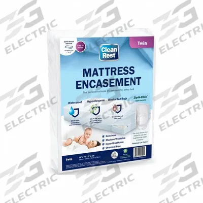 CLEANREST Mattress/Box Spring Protector: Twin, 75 in Overall Lg, 39 in Overall Wd - Mattress Encasements