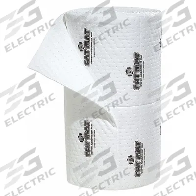 PIG Sorbent Roll: 75 ft Lg, 32 in Wd, Polypropylene, White, 75 ft Roll Lg - Sorbent Rolls
