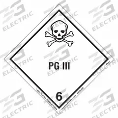LABELMASTER PG III Placard: PG III, 3 15/16 in x 4 in, 3 15/16 in Label Ht, 4 in Label Wd, 500 PK (MPN HMSL320). Key specifications — Material: PVC; Brand: LABELMASTER; Message: PG III.