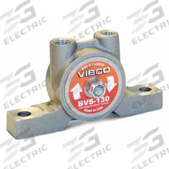 VIBCO Pneumatic Vibrator: 75 lbf, 10,500 vpm, 1/8 in NPT, BVS, 67 dBA, Cast Iron, Continuous (MPN BVS-130). Key specifications — attr671163: 67 dBA; attr671170: 75 lbf @ 80 psi; attr671165: 10,500 vpm @ 80 psi; attr671184: 1/8 in; attr671185: NPT; attr671192: NPT; attr671193: 1/4 in; attr671175: VIBCO.