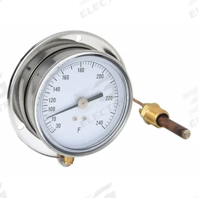 APPROVED VENDOR Analog Panel Mount Thermometer: 30°F to 240°F, ±1°F Scale Division - General Purpose Panel Mount Dial Thermometers