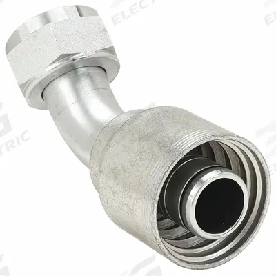 AEROQUIP Hydraulic Crimp Fitting: Steel x Steel, 45° Elbow, -20 For Hose Dash Size - Aeroquip Crimp Hydraulic Hose Fittings with JIC Connection