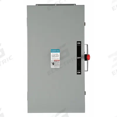 Siemens Safety Switch: Non-Fusible, 200 A, Three Phase, 600V AC, Galvanized Steel - Non-Fusible Safety Switches