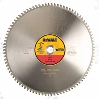 DEWALT Circular Saw Blade: 14 in Blade Dia., 90 Teeth, 0.09 in Cut Wd, 1 in Arbor Size, Solid Stock (MPN DWA7745). Key specifications — attr1116119: DEWALT; attr1145631: Ferrous Metals.