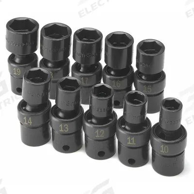 SK PROFESSIONAL TOOLS Impact Socket Set: 3/8 in Drive Size - Metric Flex Impact Socket Sets
