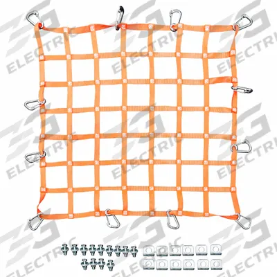 US NETTING Safety Netting System: 5 in Mesh Size, Perimeter Netting, Orange, 5 ft Lg - Hatch Safety Netting for Workers