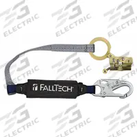 FALLTECH Shock-Absorbing Lanyard: 310 lb Capacity, Steel, Black/Blue (MPN 8388). Key specifications — Brand: FALLTECH; Hardware Material: Steel; Color: Blue.