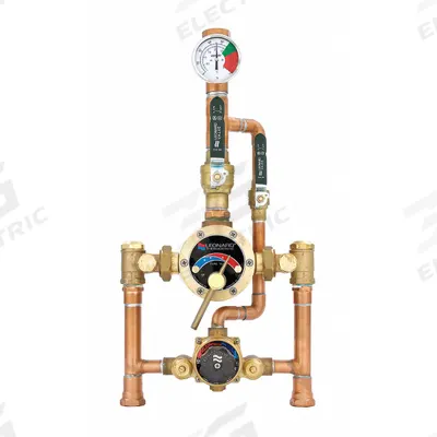 LEONARD VALVE Thermostatic Mixing Valve: 1 1/4 in Inlet Connection Size, NPT x NPT - Point-of-Source Mixing Valves