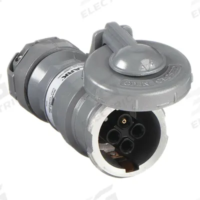HUBBELL Pin and Sleeve Connector: Gray, 250V DC/600V AC, Three Phase, 30 A, 4 Pole - Hazardous Location Connectors