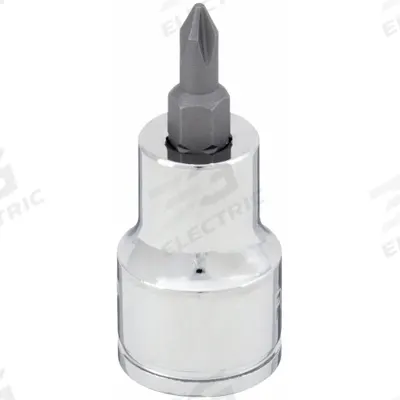WESTWARD Socket Bit: 3/8 in Drive Size, Phillips Tip, 3/16 in Tip Size, 1 55/64 in Overall Lg - Phillips Bit Sockets