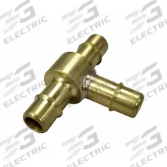 MEM-CO Barbed Tee: 1/4 in ID x 1/4 in ID x 1/4 in ID Size, Barbed x Barbed x Barbed, Brass (MPN T6). Key specifications — Brand: MEM-CO.
