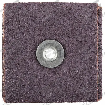 MERIT Square Pad: 2 in W x 2 in L, 1/4"-20 Eyelet, Aluminum Oxide, 60 Grit, X Wt Cotton - General Purpose Square Pads for All Materials
