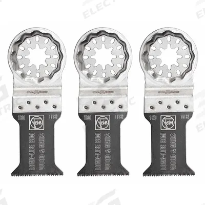 FEIN Oscillating Tool Blade: 1 3/8 in Blade Wd, 3 13/16 in Overall Lg, Bi-Metal - Starlock Mounted Blades