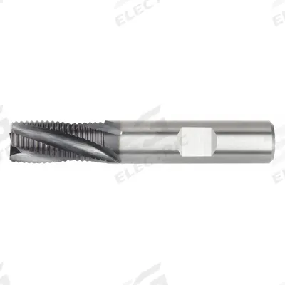 WIDIA HANITA Roughing End Mill: Carbide, AlTiN Coated, 4 Flute, Fine Pitch, 3/8" Mill Dia - Corner-Chamfer Carbide Roughing End Mills for Steel & Cast Iron