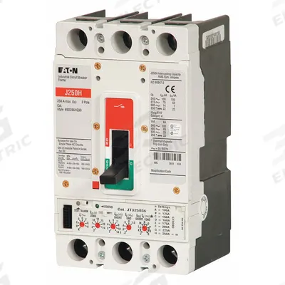 EATON Molded Case Circuit Breaker: 175 A Amps, 100kA at 480V AC, Fixed, ABC, Line/Load Lug - JG-Frame Eaton Molded Case Circuit Breakers
