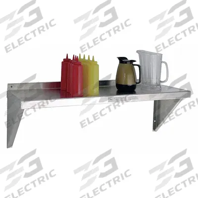 NEW AGE INDUSTRIAL Wall Shelf: 60 in x 12 in x 13 in, 60 in x 12 in, 150 lb Load Capacity - Aluminum Solid Wall-Mount Shelving