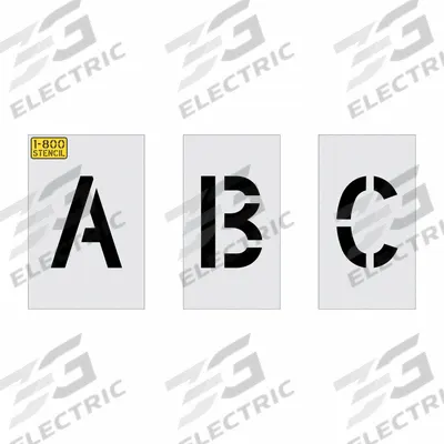 RAE Individual Stencil: A to Z/Blank ( ), 5 in Character Ht - Plastic Stencil Sets