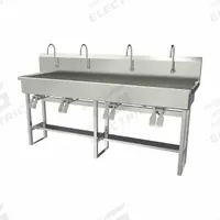 SANI-LAV Wash Station: 45 in Overall Ht, 77 in Bowl Lg, 8 in Bowl Dp, 0.5 gpm Flow Rate, 16 ga (MPN 58FK2.5). Key specifications — Includes Side Splash: Side Splash Not Included; Brand: SANI-LAV.