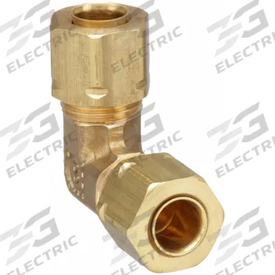 PARKER Compression Fitting Elbow: 5/16 in OD x 5/16 in OD Fitting Size, Brass - Self-Aligning Brass Compression Fittings