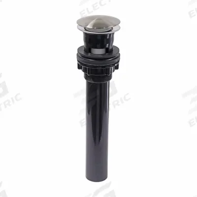 KISSLER & CO Sink Drain: ABS, Brushed Nickel, 9 in Overall Ht, 2 in Overall Dia - Sink Drains with Push-to-Open Stopper