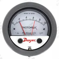 DWYER Pressure Switch/Gauge: 1/8 in NPT Female, ±2% Gauge Accuracy, A3000, 4 in Dial, Aluminum (MPN A3008). Key specifications — Sensor Type: Diaphragm; Series: A3000; Housing Material: Aluminum; Certificate of Calibration: Not Included; Gauge Accuracy: ±2%.