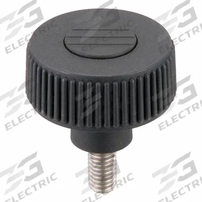 KIPP Hand Knob: Knurled, Plastic w/ SS Thread, M8 Thread, 15 mm Thread Lg, 40 mm Dia - Knurled Knobs with Threaded Stud