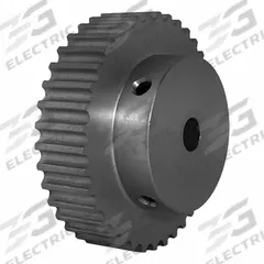 DAYTON Timing Pulley: Modified Curvilinear, Fixed, For GT Timing Belt Section, For 9 mm Belt Wd (MPN 38-5P09-6A4). Key specifications — attr1328801: DAYTON; attr1328807: Clear Anodized; attr1328808: Powerhouse®.