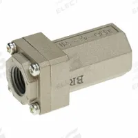 SMC Pneumatic Check Valve: Bushing, 1/4 in NPT, 1/4 in NPT, 1 MPa Max. Pressure (MPN AK2000-N02). Key specifications — attr291949: 1/4 in NPT; attr291950: 1/4 in NPT; attr291957: Aluminum Die Cast (Body); Aluminum Die Cast (Cover); NBR (O-Ring); POM (Valve); attr294749: SMC.