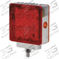 MAXXIMA M42361R/Y-A: LED, Stop, Turn, and Tail Combo Light, Clear, Square, 4 1/2 in Overall Ht, IP67. Key specifications — Standards: SAE J222; Electrical Connection: Blunt Cut Wires; Brand: MAXXIMA; Installation Type: Permanent; Lens Color: Clear; Mount Type: Pedestal; Lighting Technology: LED; Light Type: Stop, Turn, and Tail Combination Light.