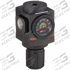 ARO Compressed Air Regulator: Aluminum, 1/2 in NPT, 210 cfm, 0 psi to 140 psi, Knob, 2000 Series (MPN R37341-600). Key specifications — attr111664: Yes; attr111400: 2000; attr111627: ARO.