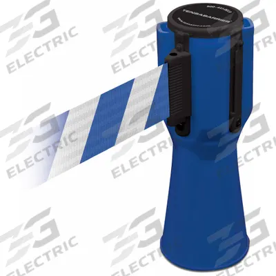 TENSABARRIER Barrier Tape: Blank, 3/4 ft Overall Ht, 9 in Belt Ht, Plastic, 11 7/8 ft Max Belt Lg - Barrier Tape Belts for Traffic Cones