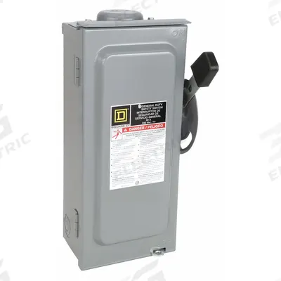 SQUARE D Safety Switch: Fusible, 60 A, Three Phase, 240V AC, Galvanized Steel - Fusible Safety Switches