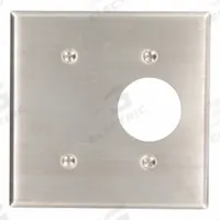 LEVITON Wall Plate: Combo, 2 Gang, Silver, Std Size (MPN 84085-40). Key specifications — Brand: LEVITON; Material: Stainless Steel.