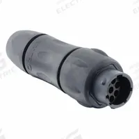 SOURIAU Electrical Connector: Trim Trio UTSX 12, In-Line Receptacle with Cable Gland, 8 Contacts (MPN UTSX1JC128P). Key specifications — Wire Size: 30 AWG to 14 AWG; Includes Contacts: Contacts Not Included; Brand: SOURIAU; Coupling Type: 1/3 Bayonet; IP Rating: IP69K; Series: Trim Trio UTSX; Contact Gender: Male; Voltage Rating: 500V.
