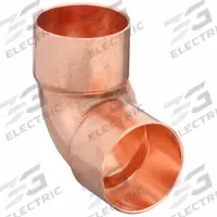 NIBCO Sweat Fitting Elbow: 1 in CTS x 1 in CTS, Cup x Cup, Wrot Copper (MPN 607 1)