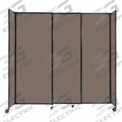 VERSARE Room Divider: 3 Panels, Opaque, Latte Panel, 82 in Overall Ht, 86 in Overall Wd - Bullet-Resistant Room Dividers
