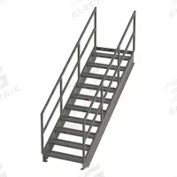 APPROVED VENDOR Portable Stairs: 9.4 ft Overall Ht, Steel, 500 lb Load Capacity, Serrated, 10 Steps (MPN IS77-36). Key specifications — Color: Gray; Brand: APPROVED VENDOR.
