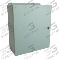 HAMMOND Electrical Enclosure: Steel, 16 in x 14 in x 6 in, NEMA 12/13/3R/4, w/Panel, Solid Cover (MPN EJ16146). Key specifications — Closure Method: Latches; Brand: HAMMOND; Knockouts: Not Included.