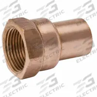 STREAMLINE Sweat Fitting Adapter: 1 in CTS x 1 in Pipe, FTG x FNPT, No Center Stop, Wrot Copper (MPN W 01563)