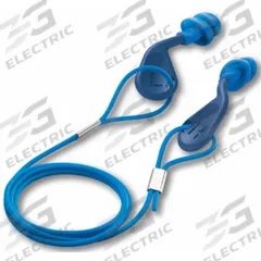 HEXARMOR Ear Plugs: Flanged, 25 dB NRR, Metal-Detectable, Corded, Reusable, Push-In, Blue, 48 PK (MPN 18-34001). Key specifications — Earplug Size: M/L; Earplug Color: Blue; Brand: HEXARMOR; Style_Subhead: Corded.